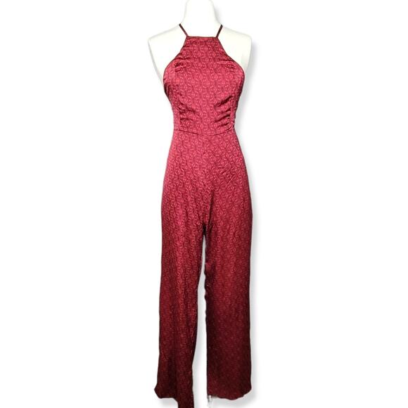 Honey Punch Paisley Satin Wide Leg Jumpsuit Size Medium New With Tag - Picture 3 of 15